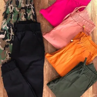 Cordão Cintura Alta Jogger Bomber Calça Feminina - Marsala