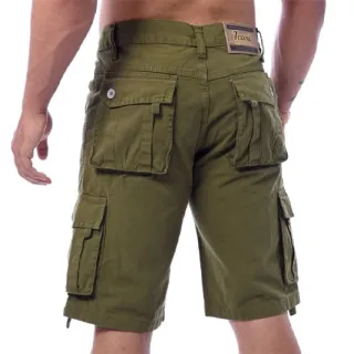 Bolsos Cargo Premium Masculino - Bermuda Lisa Verde Icari - 46