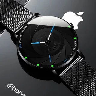 Relógio de Pulso Masculino Luminoso Quartzo com Pulseira de Malha DIJANES - Azul azul