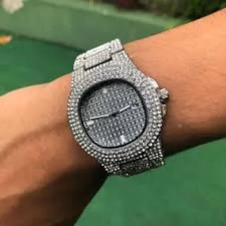 Lindo relógio analógico de luxo ICE DIAMANTE Hip Hop em promoção - Dourado