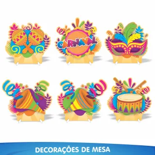 Decoração Carnaval Kit Festa Pronta c/ 39 Itens - Único