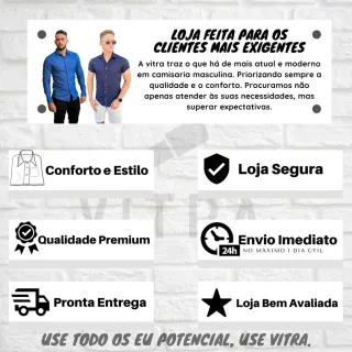 Camisa Jeans Masculina Manga Curta + Camisa Social Slim Manga Curta - Jeans Claro+Viscolinho Preta