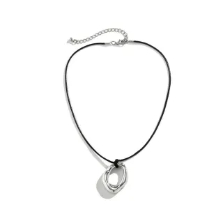 Grande Colar Pendnat Heart/Geometry: Corrente de Corda Simples para Acessórios de Verão - Forma 3