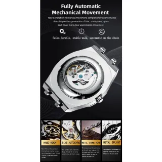 Relógios Automáticos Masculinos CHENXI: Marca Top, Aço Inoxidável Luminosos - Azul