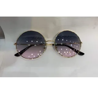 Moda Vintage Unisex Óculos De Sol Feminino Redondo Ozzy - Preto