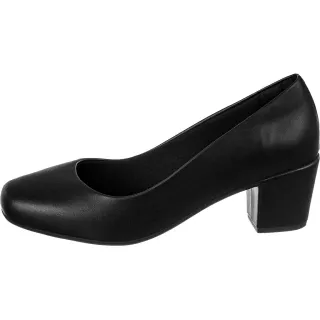 Sandália Feminina Confortável Scarpin Boneca Salto Grosso - Nude