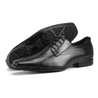 Touroboots - Kit Sapato Social Masculino com Relógio, Cinto e Carteira - Preto