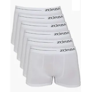 Envio Imediato! Kit com 10 Cuecas Boxer Zorba Original Masculina em Microfibra - Detalhes de Fabricação (brancas) - GG