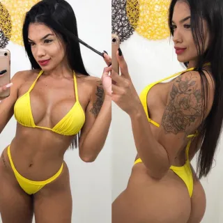 Lançamento Moda Praia: Biquíni de marquinha para piscina e saída de praia - G