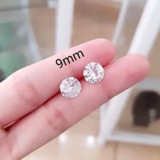 Prata Legítima Brinco Ponto de Luz Feminino e Masculino - 2,3,4,5,6,7,8,9,10 e 12Mm - 12mm