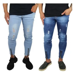 Aproveite o Desconto: Calça Jeans Masculina Estilosa de Alta Qualidade com Zíper e Lycra - 48