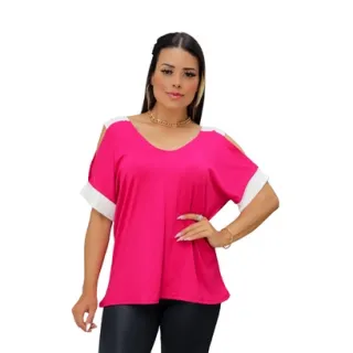 Promoção Blusa Feminina Manga Curta Vazada Verão - Verde