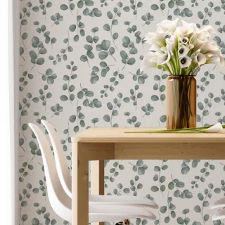 Cozinha Lavável Autocolante Verde Ornamental - Papel de Parede Adesivo 3m - Único