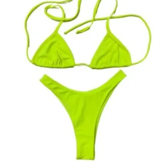 Biquíni Feminino Asa Delta Fio Dental Neon Laranja e Rosa - BIQUINI  AZUL