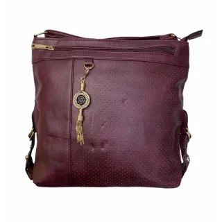 Importada Bolsa Feminina Transversal Grande Com Chaveiro Tiracolo 2 Divisórias - Preto