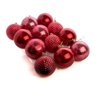 Enfeite Natalino Kit com 12 Bolas Coloridas para Árvore de Natal 7cm - Dourado