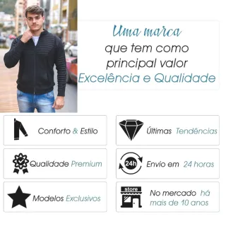 Blusa Masculina Tricot Cardigan com Zíper e Bolso - Marsala