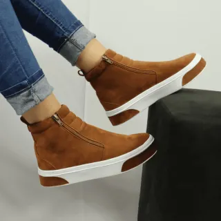 Leve Botinha Fitness Esportiva Feminina em Camurça para Academia 203-GG - Preto