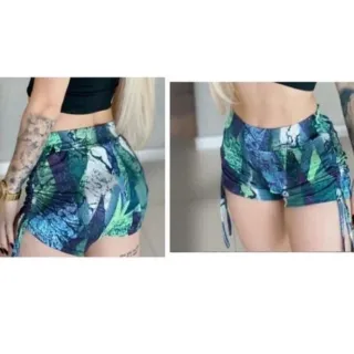 Short fitness suplex com corda lateral - ideal para malhar - estampa neutra