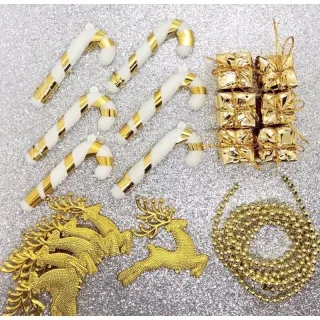 Árvore de Natal - Kit Pendente 19 Peças - Dorado