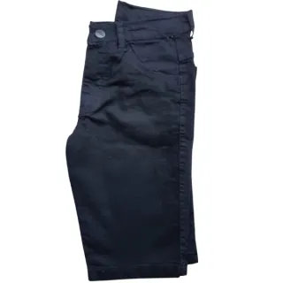 Elastano Bermuda Masculina Jeans - Preta