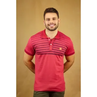 Detalhes da Camisa Masculina Polo com listras e detalhes Atraídos