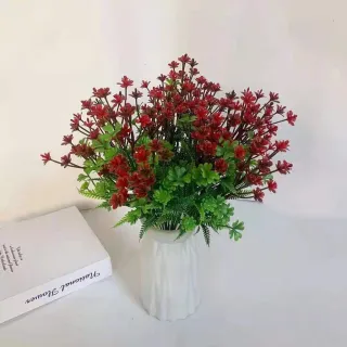 Buque de Flores Artificiais com 5 Galhos e 8 Florzinhas - Ideal para Casamentos, Festas e Decoração - Lilás