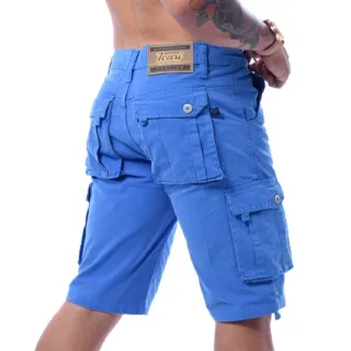 Linda Bermuda Premium Masculina Azul Lisa Cargo - 42