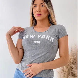 Estampada New York T Shirt Basica Blusinha - GG