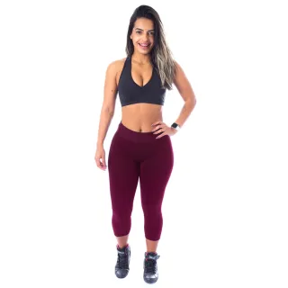 Moda Fitness Calça Corsário Suplex Cintura Alta LLevo - Azul-Royal