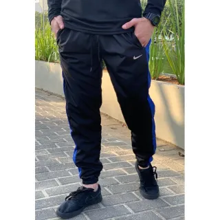 Treino Elastano/Tactel Calça Esportiva Masculina - PRETA COM LISTRA BRANCA