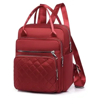 Grande Capacidade Mochila Feminina Nylon Impermeável Trabalho Casual - 519 Lilas