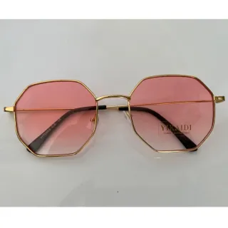 Material Maior Óculos De Sol Hexagonal Unisex Feminino Masculino Verão - Marrom Degradê