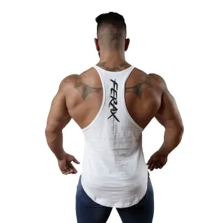 Treino Modelo Nadador Camisetas Fitness Regatas Cavada Academia - Branco