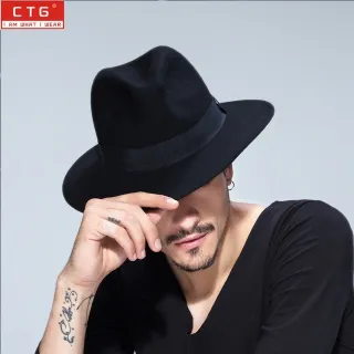 Chapéu Unisex de Feltro Fedora - Aba Reta - Vinho