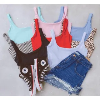 Básico média alça suplex cropped - Verde BB