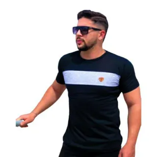 Camisa Listrada Masculina em Algodão com Elastano Fio 30.1 - CORES SORTIDAS modelo ANDARES
