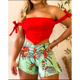 Bojo Cropped Feminino Alça Lacinho Sustentável - Preto