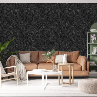 Papel de Parede Autocolante Preto Arabesco Provençal 3D - Promoção Raryel - Único