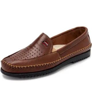 Confortável Mocassim Masculino em Couro Legítimo Sapatilha - Preto
