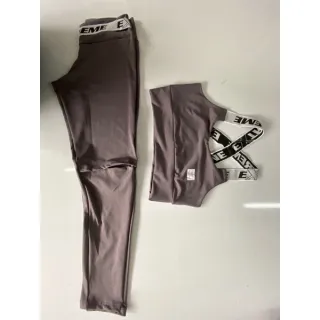 Corte no Joelho Conjunto Fitness Feminino Academia Cós Alto - Nude