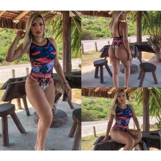 Moda Praia Feminina Maiô Preto Premium - Libélula cavado alça 36/40