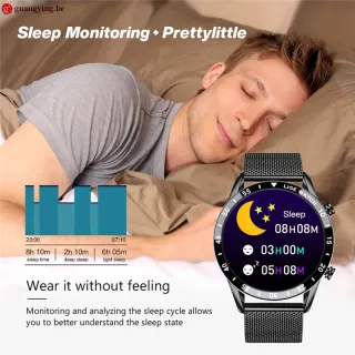 Relógio Inteligente Bluetooth LIGE 2022 - Resistente à Água - Android iOS - black steel belt A