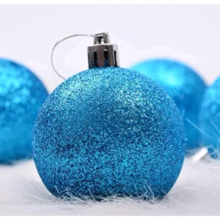 Enfeite de Árvore de Natal Kit Bolas 8cm/7cm/6cm - kit6 bola 7cm azul escuro