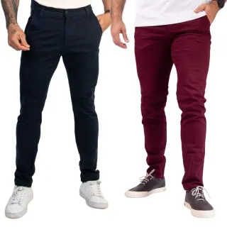 Calça Brim Social Masculina Esporte Fino com Elastano - AZUL MARINHO+CREME AREIA+PRETA