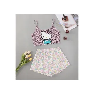 Moda verão: Pijama feminino personagens adulto - Roupa de dormir baby Doll - M15