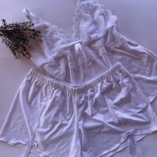 Pijama Sensual Renda Baby Doll Short Sexy - Rosa