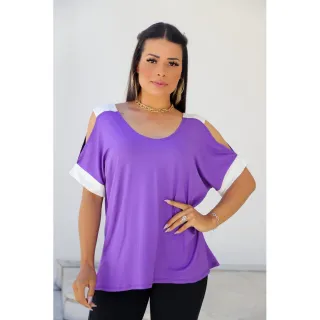 Promoção Blusa Feminina Manga Curta Vazada Verão - Verde