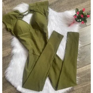 Macacão fitness feminino longo com bojo para academia - Azul Marinho