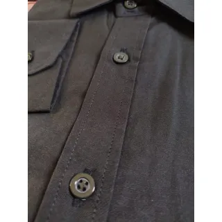 Camisa Luxo Social Slim Fit Manga Longa - Preta - G